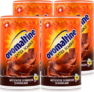 Produktbild von Ovomaltine Malzhaltiges Getränkepulver extra Schoko 450g (4er Pack)