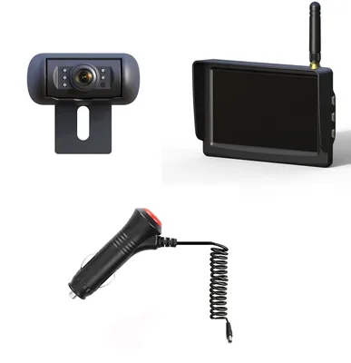 Produktbild von Funk Rückfahrkamera + Monitor 4,3" für PKW Transporter Rückfahrkamera Kennzeichenhalter