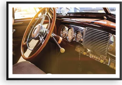 Produktbild von Gerahmtes Poster - Schwarzer Rahmen - Auto Retro Vintage - 91,5x61 cm - Wand Bild - Wanddeko - Wandbilder - Kunstposter - Wandposter - Bilderrahmen - Bilder - Kunstdruck - P2BAA91x61-4939