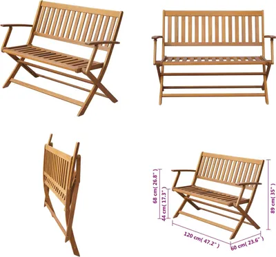 Produktbild von vidaXL Gartenbank 120 cm Massivholz Akazie - Gartenbank - Gartenbänke - Bank - Bänke