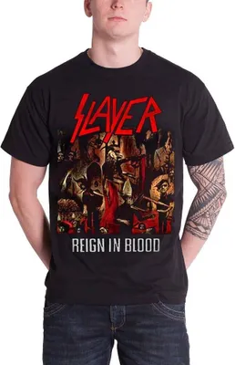 Produktbild von Slayer - "Reign In Blood" T-Shirt für Herren/Damen Uni RO1770 (XL) (Schwarz)