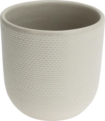 Imagen del producto de Macetas Weave S (11,5 x 11,5 x 11,5 cm) - color crema, con textura mate