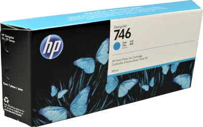 Produktbild von HP 746 Zyan DesignJet Tintenpatrone, 300 ml, HP DesignJet Z6 Druckerserie, HP DesignJet Z9 Druckerserie, Thermal Inkjet, Cyan, P2V80A, Business, Vereinigte Staaten, Irland, Singapur, Malaysia