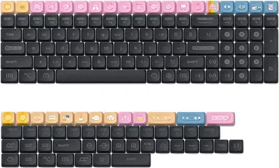 Produktbild von NuPhy Tastenkappen Set für Mechanische Tastatur Numoji nSA Profile Dye-sub PBT Keycaps Dark / All in One