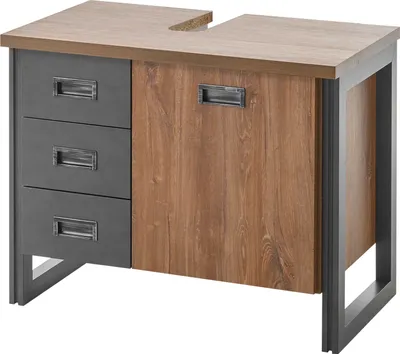 Produktbild von LIVOJO I12 Badezimmer Waschbeckenunterschrank breit mit Schubkästen 81 x 62 x 40 cm Stirling Oak & Matera