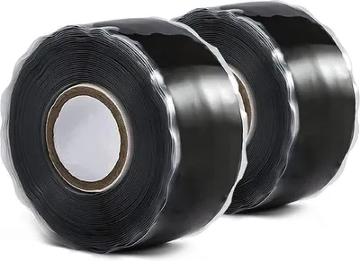 Produktbild von Selbstverschweißendes Silikonband Wasserdicht Silikon Tape Reparaturband Ideal für Schlauchreparatur, Kabelreparatur, Rohrreparatur 2 Rollen 3 Meter/Rollen (Schwarz)