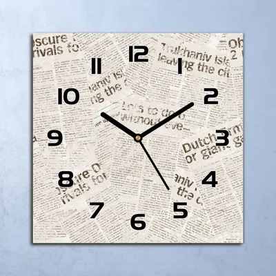 Produktbild von Wanduhr Echt-Glas-Küchenuhr Vintage Zeitung Quarz Lautlos 30x30 Deko Bilder
