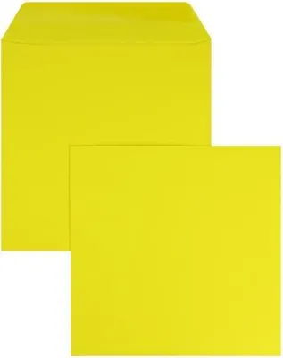 Produktbild von Briefumschläge 220x220mm 120g/qm gummiert VE=100 Stück butterblumengelb