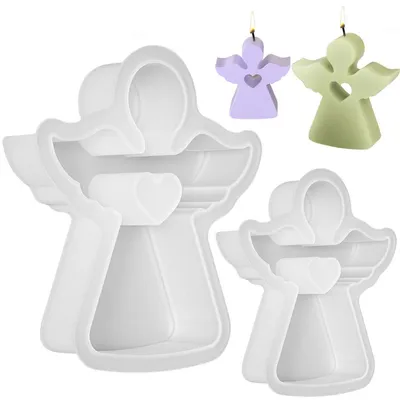 Immagine prodotto di Stampi in silicone per colata, 2 pezzi, angeli in 3D, per candele, sapone, gesso, artigianato