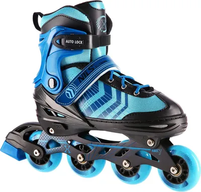 Produktbild von Inline- & Hockey-Schlittschuhe, 4-in-1, Schwarz-Blau, Größe S