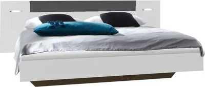 Produktbild von Bett mit Beleuchtung - WIMEX - RHODES - 140 x 200 cm - Weiß / Graphit-Retusche