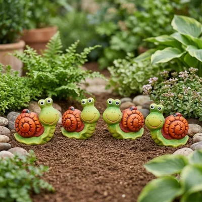 Imagen del producto de Un alegre cuarteto de caracoles para su jardín ideal
