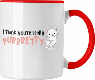 Produktbild von Trendation - Valentinstag Tasse Geschenk für Ihn Sie Lustig Katzenbesitzer Geschenkidee Becher Freund Freundin Liebe Paare (Rot)