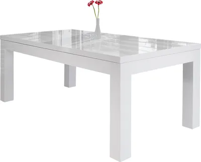 Produktbild von SalesFever Esstisch ausziehbar 180 x 90 cm | Hochglanz lackiert | MDF-Holz | B 180/260 x T 90 x H 75 cm | weiß