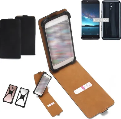 Produktbild von K-S-Trade Handyhülle Schutzhülle kompatibel mit Doogee BL5000 Case Cover Flip Style Bumper schwarz 1x
