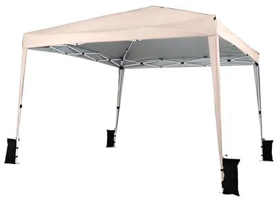 Produktbild von COSTWAY Pop-up Pavillon 3x3m, Faltpavillon höhenverstellbar, Gartenpavillon wasserabweisend tragbar, Gartenzelt Sonnenschutz mit Tragetasche Beige