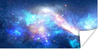 Produktbild von MuchoWow® Poster Blau - Weltraum - Sterne 40x20 cm - Poster für die Wand - Poster Schlafzimmer