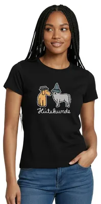 Produktbild von Spreadshirt Hütehunde Hunde Mit Hut Wortspiel Frauen T-Shirt, L, Schwarz