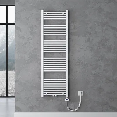 Immagine prodotto di doporro Radiatore Piatto 160x50cm con Elemento Riscaldante 800W, Scaldasalviette da Bagno Termoarredo in Acciaio, Bianco, Riscaldamento Elettrico o ad Acqua Calda RHE