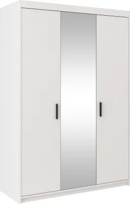 Produktbild von TKmoebel Kleiderschrank Drehtürenschrank mit Spiegel ELENA 3D weiß