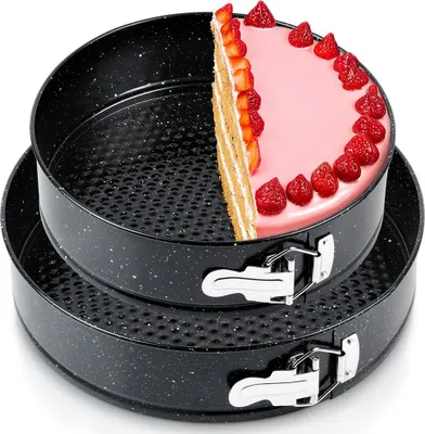 Produktbild von Vilde | Springformen Set - Rund - Schwarz - Ø 24/28 cm - 2 Stück - Antihaftbeschichtung - Backform