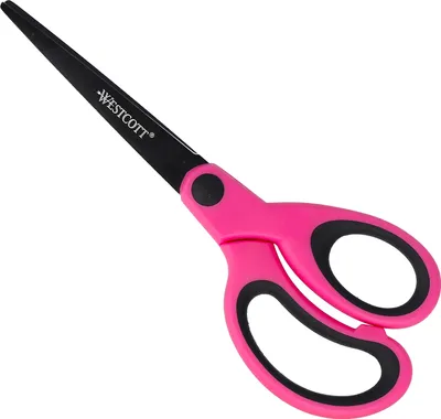 Produktbild von Softgrip-Schere NEONpink mit schwarzen Klingen Schere Papierschere Büro Haushalt
