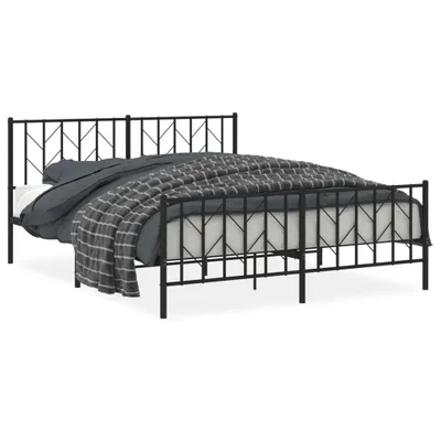 Immagine prodotto di vidaXL Letto in metallo senza materasso con pediera nero 160x200 cm