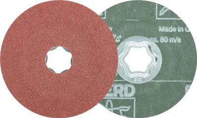 Produktbild von PFERD TOOLS COMBICLICK Korund Fiberscheibe Ø 100mm A50 für universelle Anwendungen 25 Stk