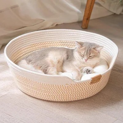 Produktbild von Famanu Katzenbett aus geflochtenem Baumwollseil - komfortabel und stilvoll