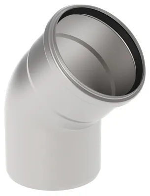 Image de Coude Blücher à 45°, EuroPipe, acier inoxydable 1.4404, avec 2 raccords, 110 mm, 1 pièce