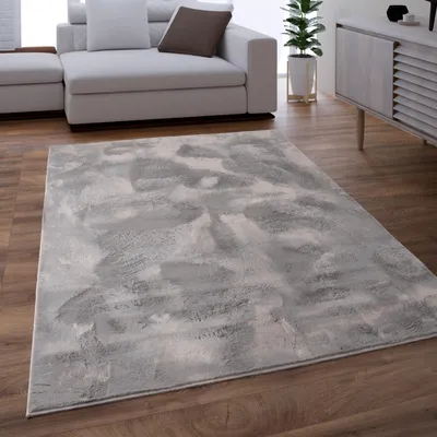 Image de Tapis de salon en Fourrure artificielle Shaggy à poils longs Lavable en machine Doux Uni Gris Dimensions 120 x 170 cm