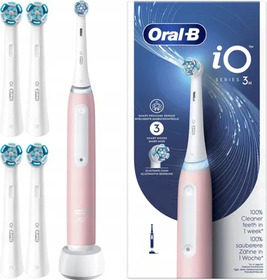Immagine prodotto di Oral-B | Spazzolino elettrico iO Series 3 - Rosa - Pulizia intelligente - 4 testine