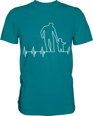 Produktbild von Vater und Sohn Freundschaft Herzschlag Herren Premium Shirt – Diva Blue / M