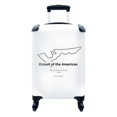 Produktbild von MuchoWow® Koffer Handgepäck Trolley Rollkoffer Kleine Reisekoffer mit 4 Rollen - Amerika - Rennstrecke - Formel 1 - Cabin Size < 55x40x23 cm & 55x40x20 cm - Fotokoffer - Kabinenkoffer - Boardgepäck - Reise-Box - Reisekoffer - Reisegepäck - Koffer mit Bild - Trolley für Kinder