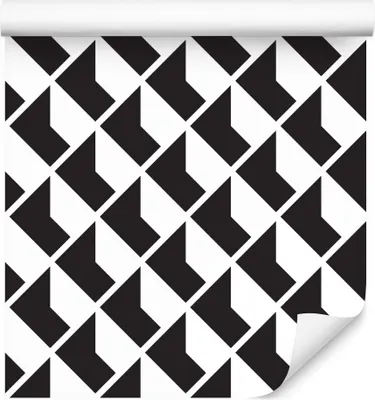 Zdjęcie produktu dla Tapeta czarno - białe wzory geometryczne dekoracja do Salonu z modnym efektem 3D