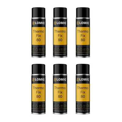Produktbild von LOMIQ Sprühkleber THERMOFIX, 6stk, 500ml, Universal Textilkleber, Stark Stoffkleber für Dachhimmel Stoff, Polsterstoff, Filz, Kunstleder, Flexible Verbindung, Schnell Haftend und Verdunstung