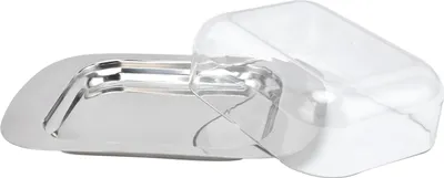 Image de Récipient à beurre en acier inoxydable Quadrate avec couvercle transparent pour la cuisine
