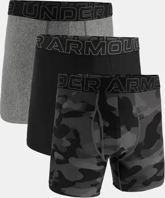 Produktbild von UNDER ARMOUR Herren Boxershorts, 3er Pack - Performance Tech Boxer Briefs - Novelty 6 in, Camouflage, Stretch Schwarz/Grau M