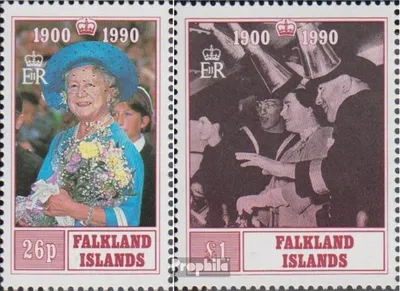 Produktbild von Briefmarken FalklanSteckanschlussln 1990 Mi 527-528 (kompl.Ausg.) postfrisch Königinmutter Elisabeth
