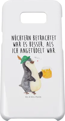 Produktbild von Mr. & Mrs. Panda Samsung Galaxy S8 plus Handyhülle  Pinguin Bier - Weiß - Geschenk, Hülle, Handycover, , Pinguine, Cover, Angetüdelt, Beschwippst, Handy
