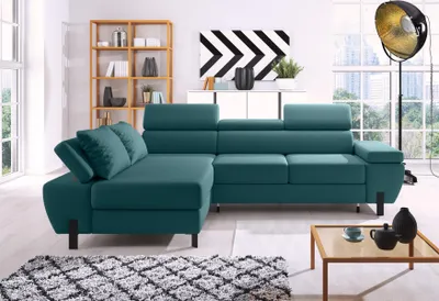 Productafbeelding van Textielbank, L-vormige bank, woonkamerbank, hoekbank, designbank, banken, bankstellen