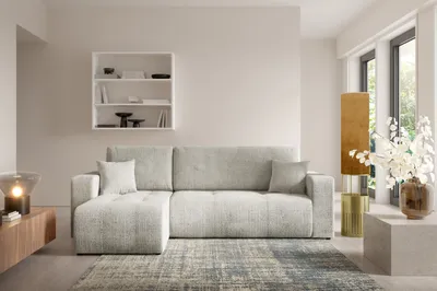 Produktbild von Furnisell Ecksofa mit Bettkasten Schlaffunktion "VERITA L", Hellgrau