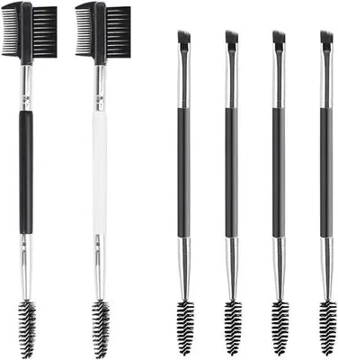 Produktbild von Professionelle 6-teilige Set für Augenbrauen- und Wimperbürsten: Doppelseitige Bürsten, Spoolie und Kamm für perfekte Augenbrauen und Wimpern