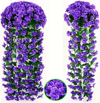 Image de Fleurs artificielles, Orchidée artificielle, Fleurs artificielles comme la vie (4×72×77 cm) - CROCHET (1pc, violet)