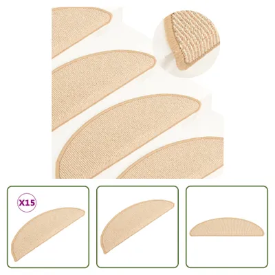 Immagine prodotto di The Living Store Treppenmatten 15 Stk. Crema 56x17x3 cm