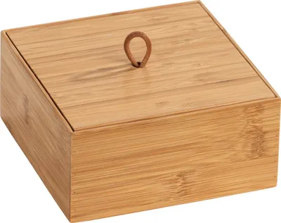 Produktbild von WENKO Bambus Box Terra M mit Deckel Bad WC Küche Büro Aufbewahrung 15x7x15 cm