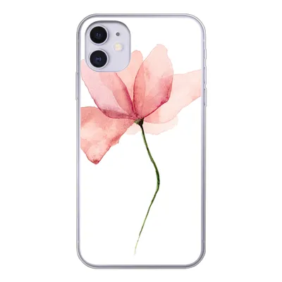 Produktbild von MuchoWow® Handyhülle Schutzhülle Hülle für iPhone 11 Blumen - Aquarell - Rosa Silikon Softcase Handy Hülle - Handytasche