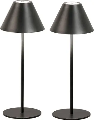 Produktbild von 2er Set LED Tischlampe, Touchdimmer, Akku, 2 Höhen, H 36 cm