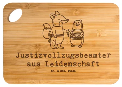 Produktbild von Mr. & Mrs. Panda Frühstücksbrettchen Justizvollzugsbeamter Leidenschaft - Transparent - Geschenk, Schneidebrett, Hackbrett, Holzbrett, Gefängniswärter, Witzig, Lustig
