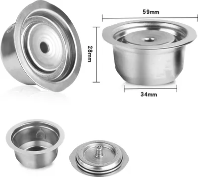 Obrázek produktu pro Plnitelné kávové kapsle z nerezové oceli, sada opakovaně použitelných filtrů do kapslí, kompatibilní s Vertuolline GCA1 Delonghi ENV135 ENV150 BNV450WHT1BU